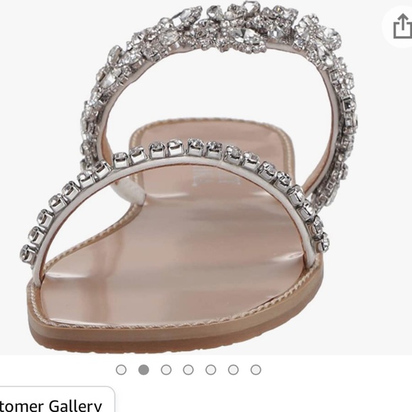 Badgley Mischka | Shoes | Badgley Mischka Womens Jenelle Embellished  Strappy Slip On Sandals | Poshmark